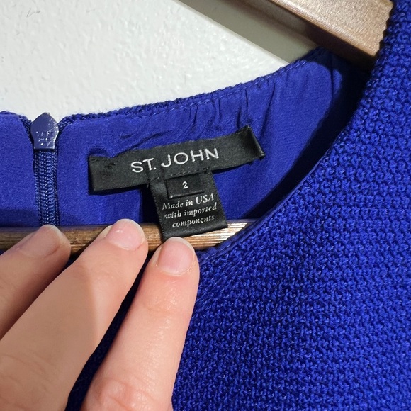 St. John Collection Royal Blue Wool Dress and Jacket - Picture 4 of 12